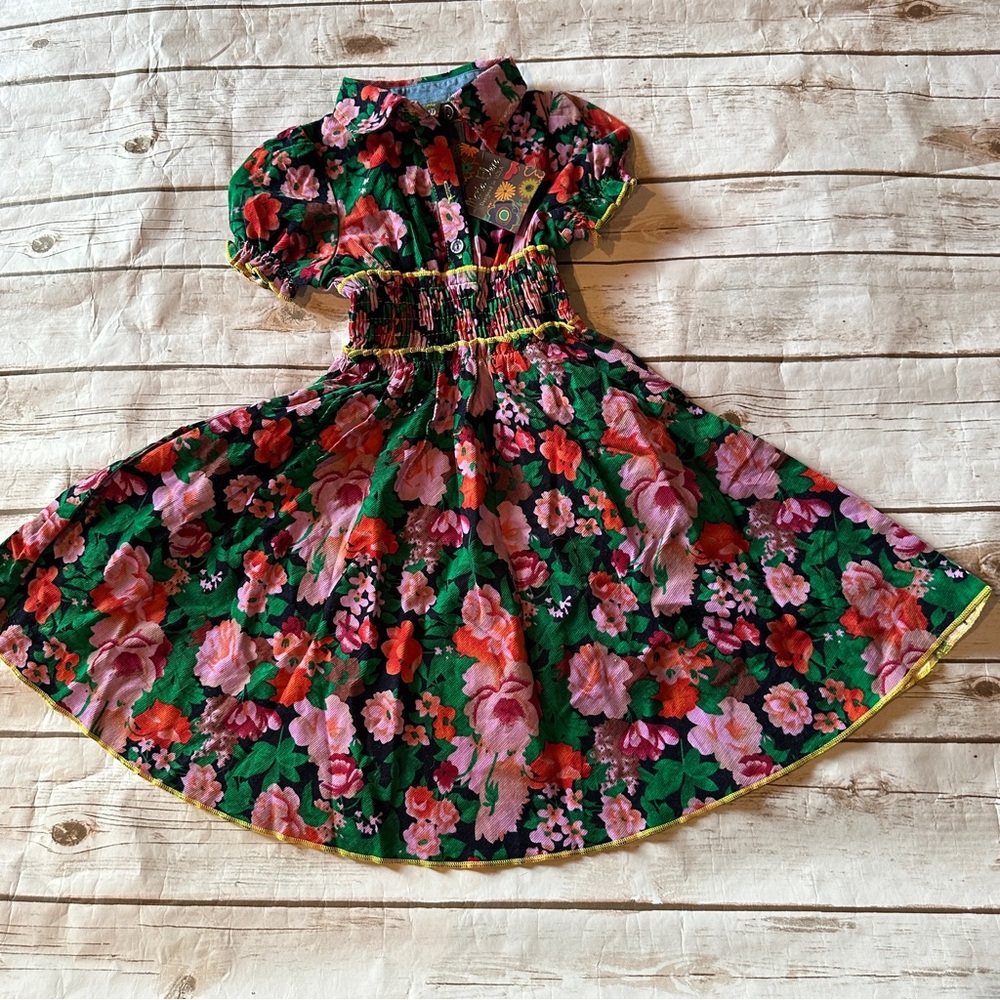 Maria Elena floral cord dress 3t nwt
